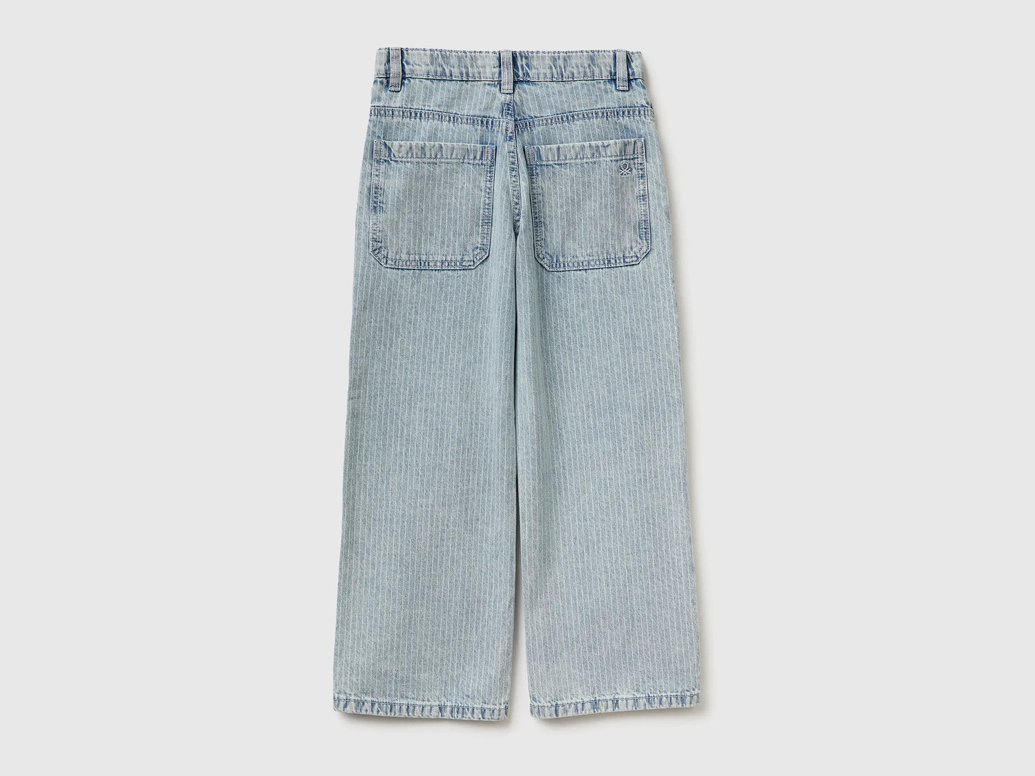 Benetton Sky Blue Boys Loose-Fit Striped Jeans SKU: 4PY3CE04N_901 Image 02
