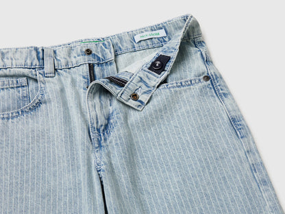 Benetton Sky Blue Boys Loose-Fit Striped Jeans SKU: 4PY3CE04N_901 Image 03