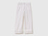 Benetton White Girls Wide-Fit Trousers with Cuffs SKU: 4PYACE04P_701 Image 01
