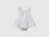 Benetton White Girls Floral Dress in Linen Blend SKU: 4QBQAV00W_68A Image 01