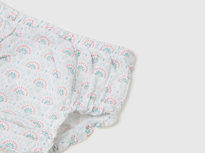 Benetton White Girls Floral Dress in Linen Blend SKU: 4QBQAV00W_68A Image 03