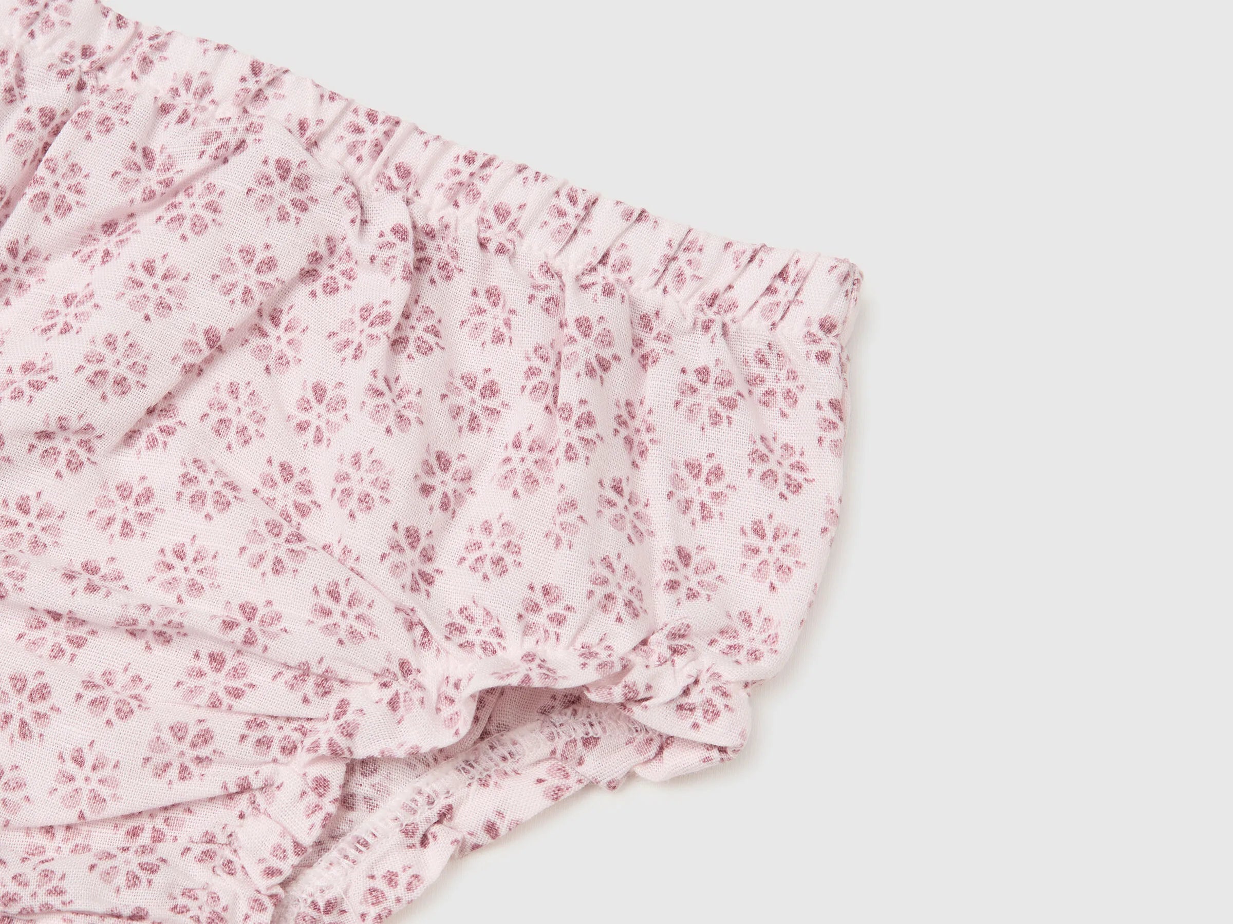 Benetton Pink Girls Floral Dress in Linen Blend SKU: 4QBQAV00W_68E Image 03