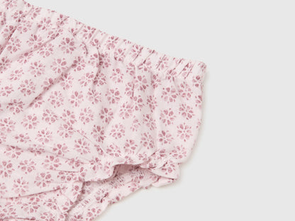 Benetton Pink Girls Floral Dress in Linen Blend SKU: 4QBQAV00W_68E Image 03