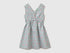 Benetton Aqua Girls Floral Dress in Linen Blend SKU: 4QBQCV03U_68D Image 01