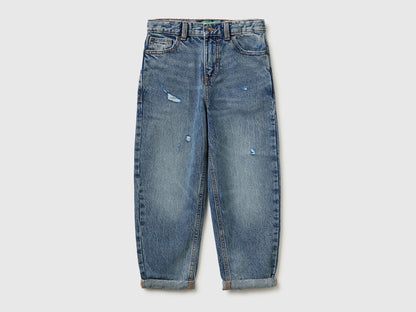 Benetton Blue Boys Balloon Fit Jeans SKU: 4R76CE04R_901 Image 01
