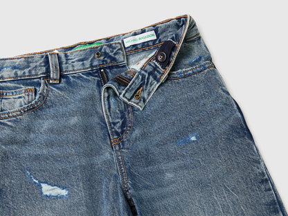 Benetton Blue Boys Balloon Fit Jeans SKU: 4R76CE04R_901 Image 03