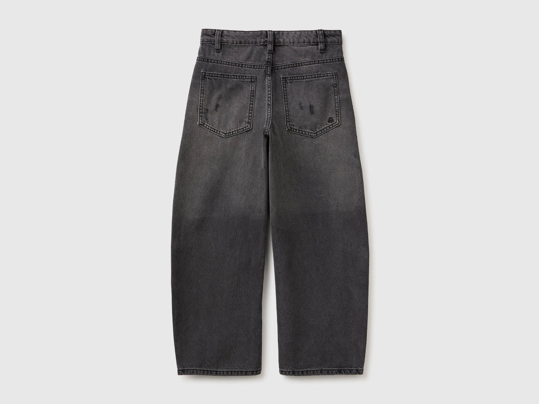 Benetton Black Boys Treated Balloon Fit Jeans SKU: 4R76CE04X_800 Image 02