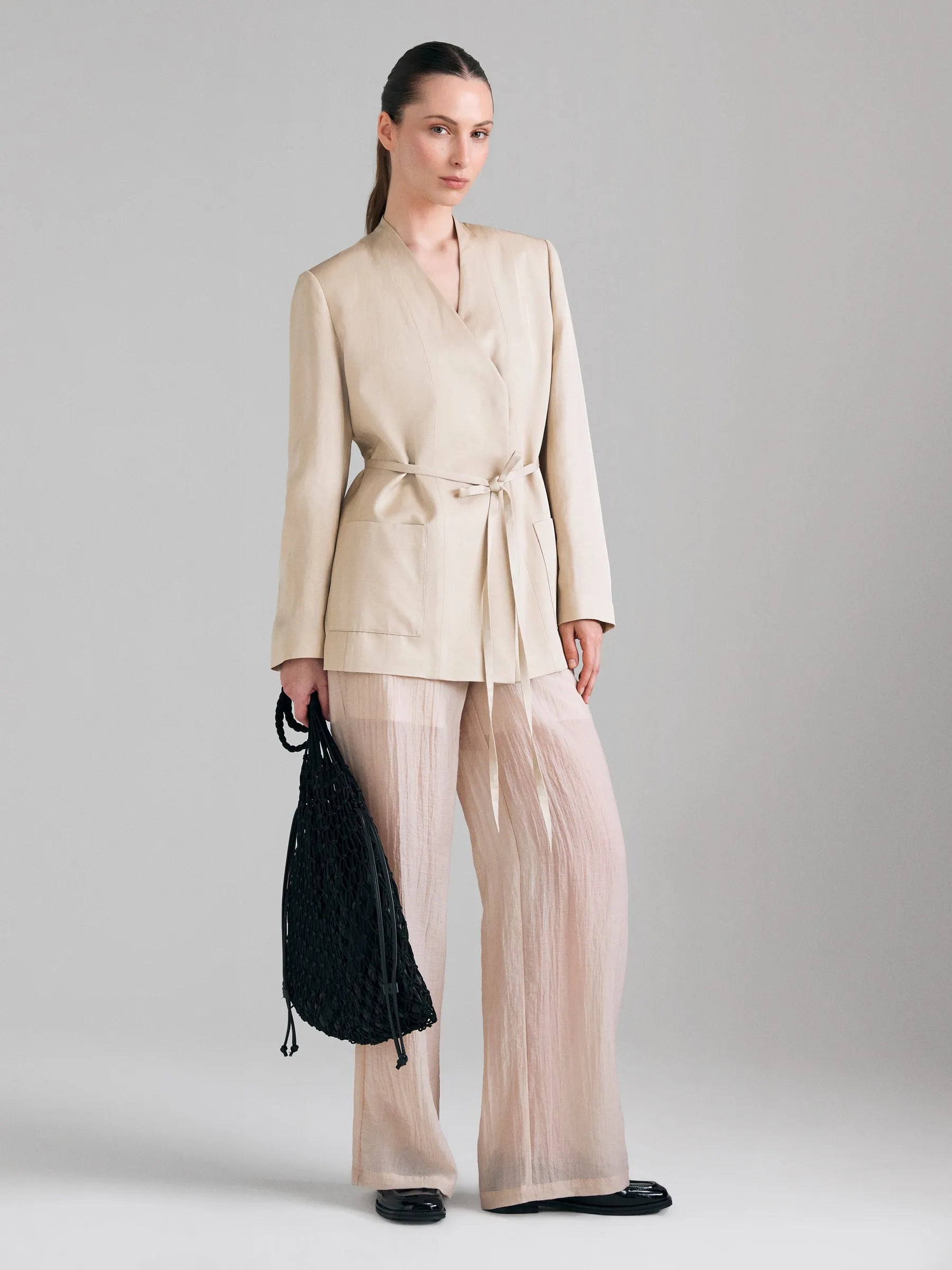 Sisley Nude Women Semi-Transparent Trousers SKU: 4RBKLF096_018 Image 01