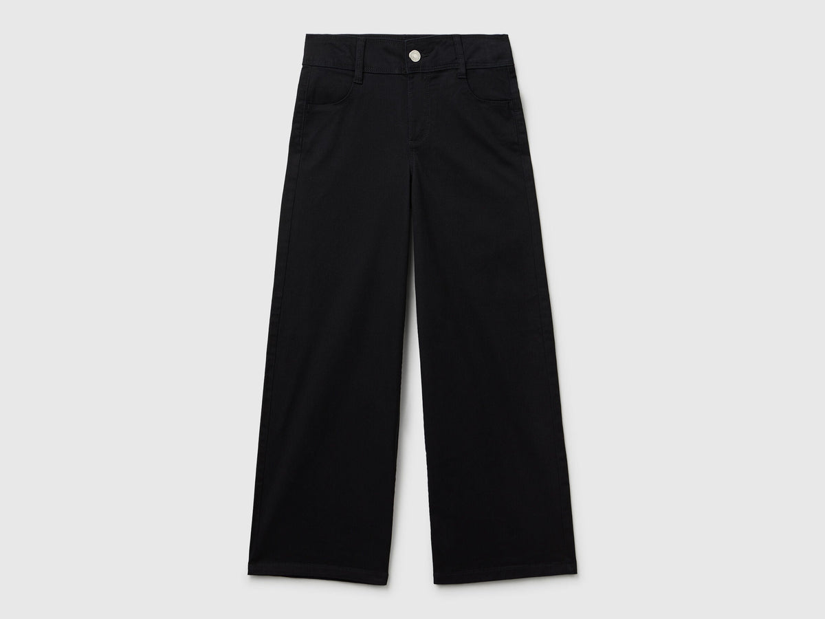 Benetton_Black_Wide Trousers in Stretch Cotton_4RHPCE04A_100_01
