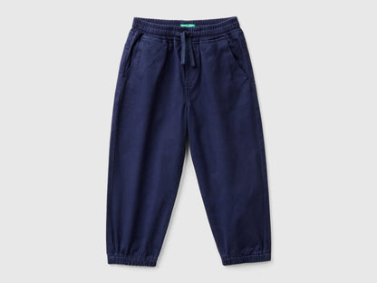 Benetton_Dark Blue_Stretch Cotton Joggers with Drawstring_4RHPGF021_252_01