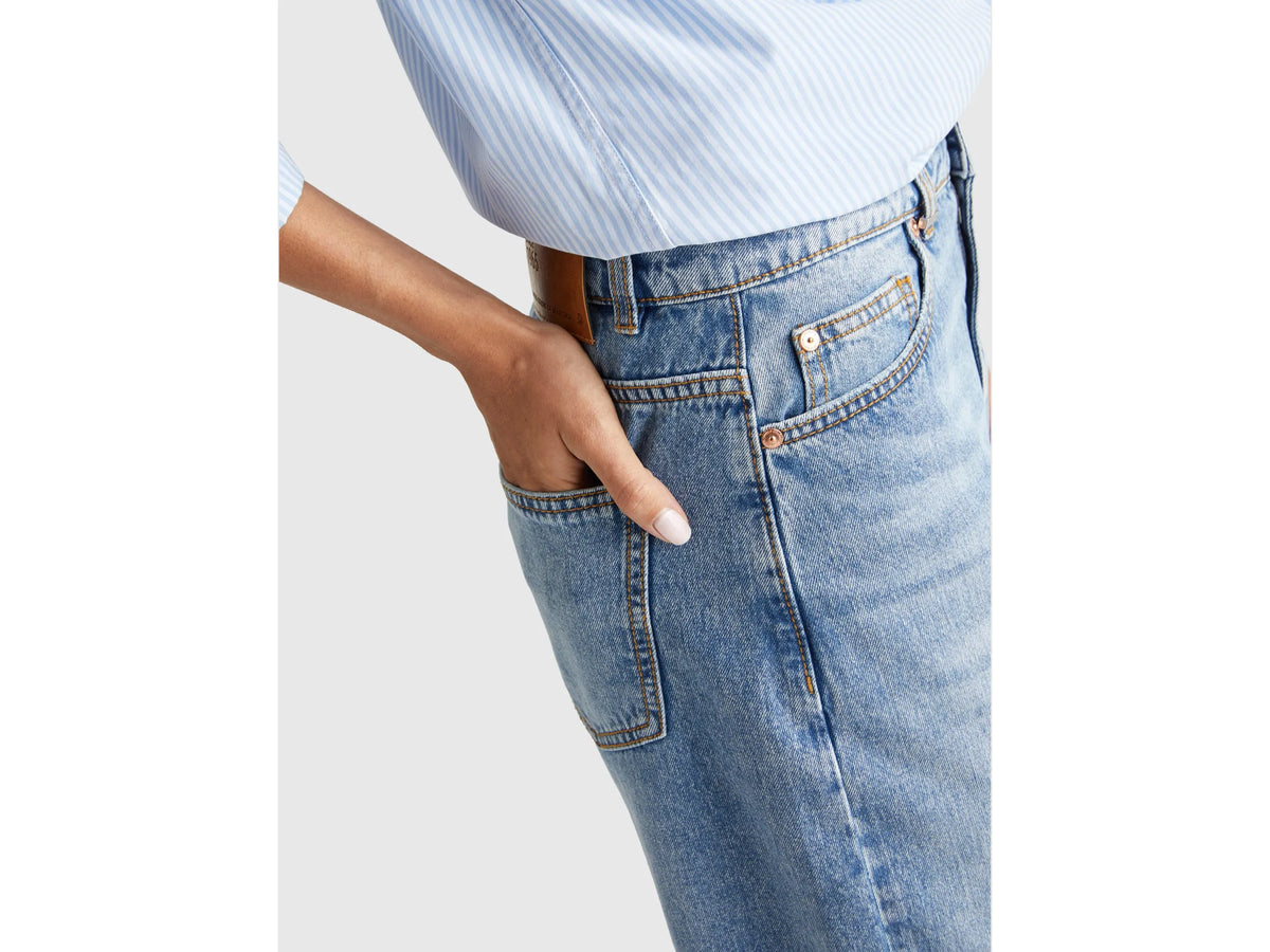 Benetton Light Blue Women Balloon Fit Jeans SKU: 4SHBDE00I_902 Image 04