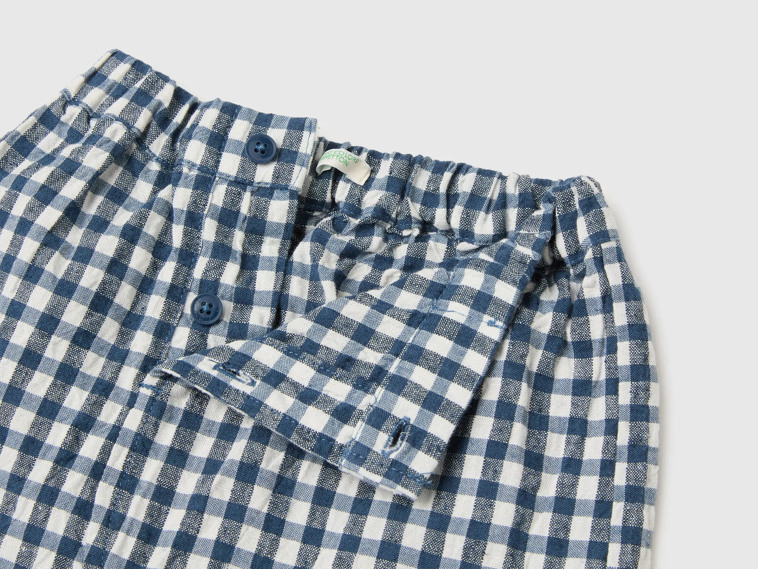 Benetton Dark Blue Boys Linen Blend Set SKU: 4T06AK003_901 Image 03