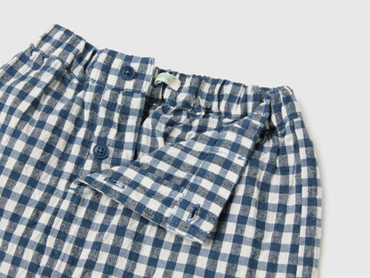 Benetton Dark Blue Boys Linen Blend Set SKU: 4T06AK003_901 Image 03
