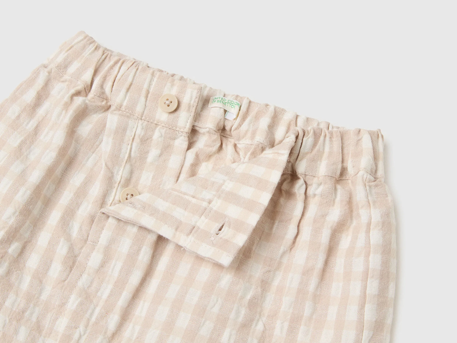 Benetton Beige Boys Linen Blend Set SKU: 4T06AK003_902 Image 03