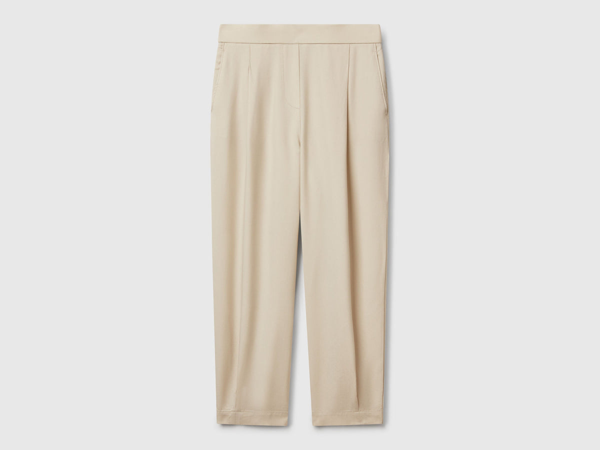 Benetton_Flowy Trousers with Pleats_4T91DF08L_152_04