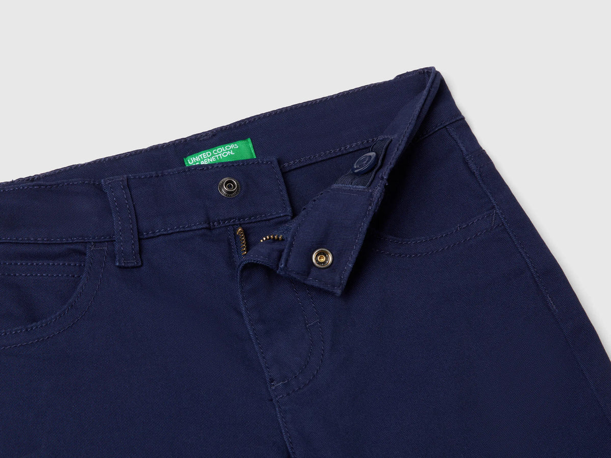 Benetton Dark Blue Boys Five-Pocket Stretch Trousers SKU: 4TCGGE009_252 Image 03