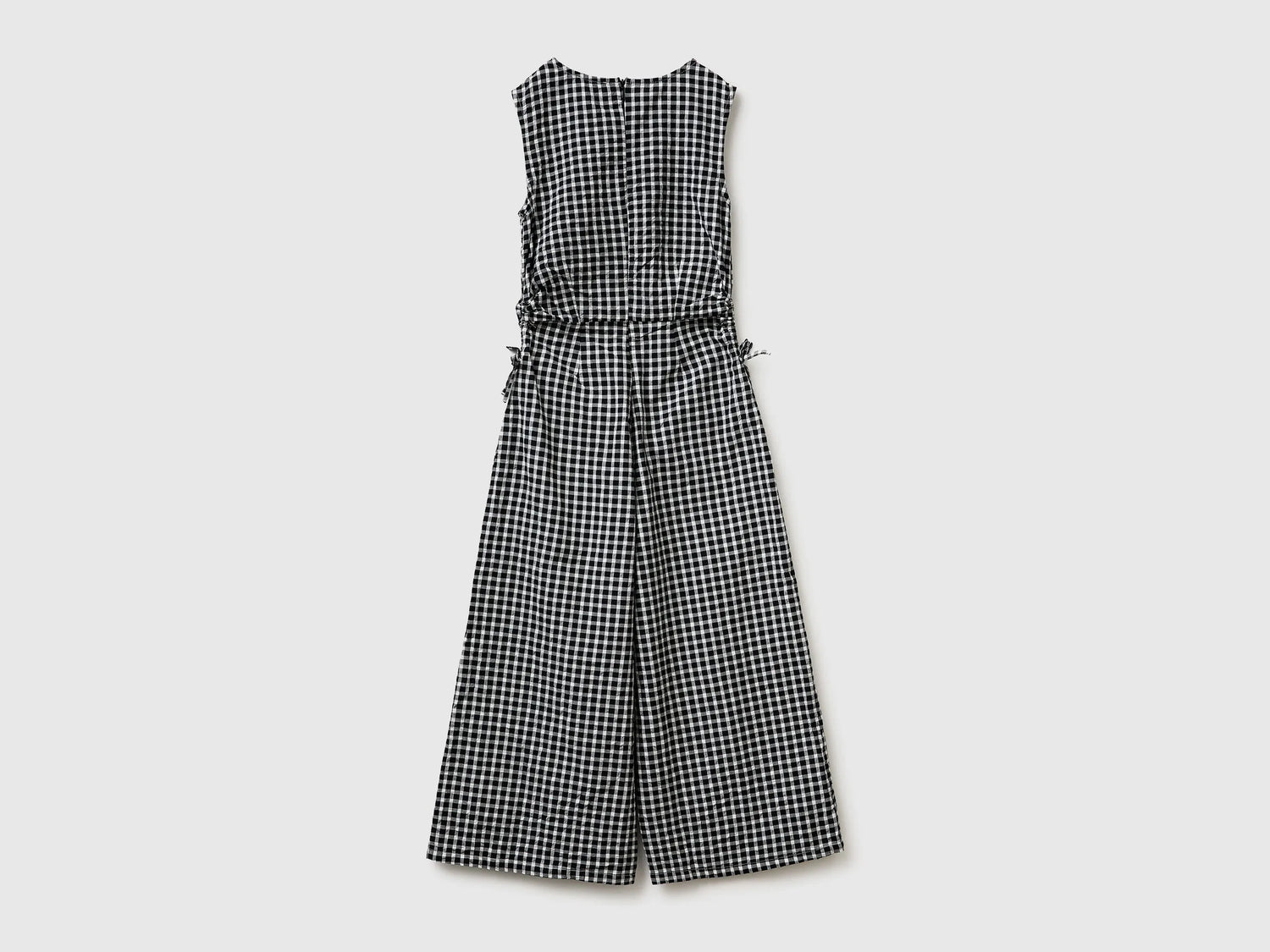 Benetton Black Girls Gingham Checkered Jumpsuit SKU: 4TEECT01B_902 Image 02