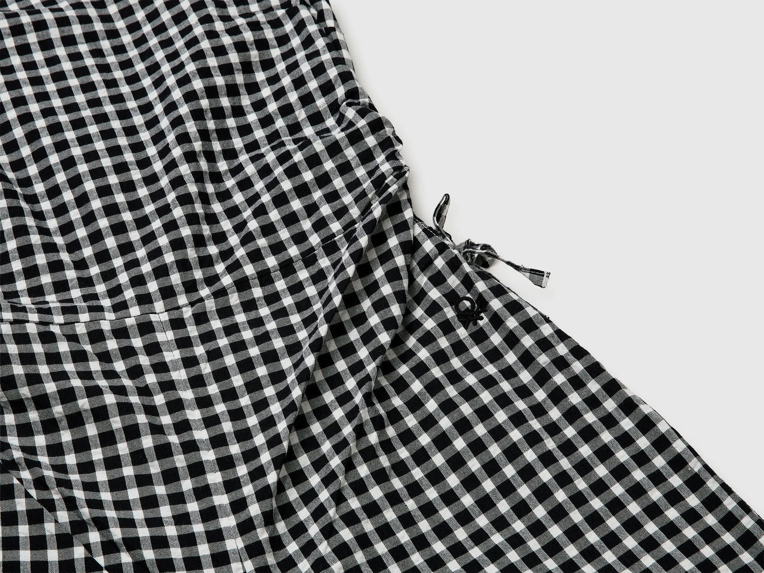 Benetton Black Girls Gingham Checkered Jumpsuit SKU: 4TEECT01B_902 Image 03