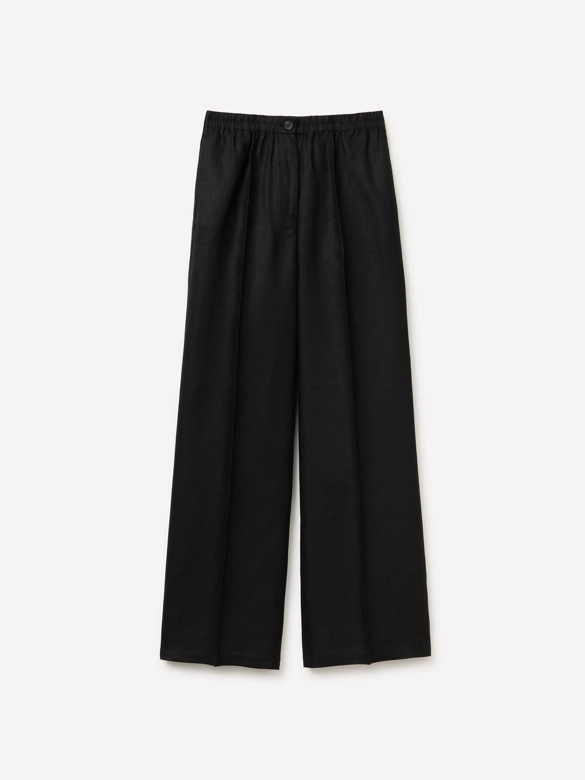 Sisley Black Women Pure Linen Trousers SKU: 4TTSLF08P_100 Image 01