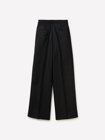 Sisley Black Women Pure Linen Trousers SKU: 4TTSLF08P_100 Image 02