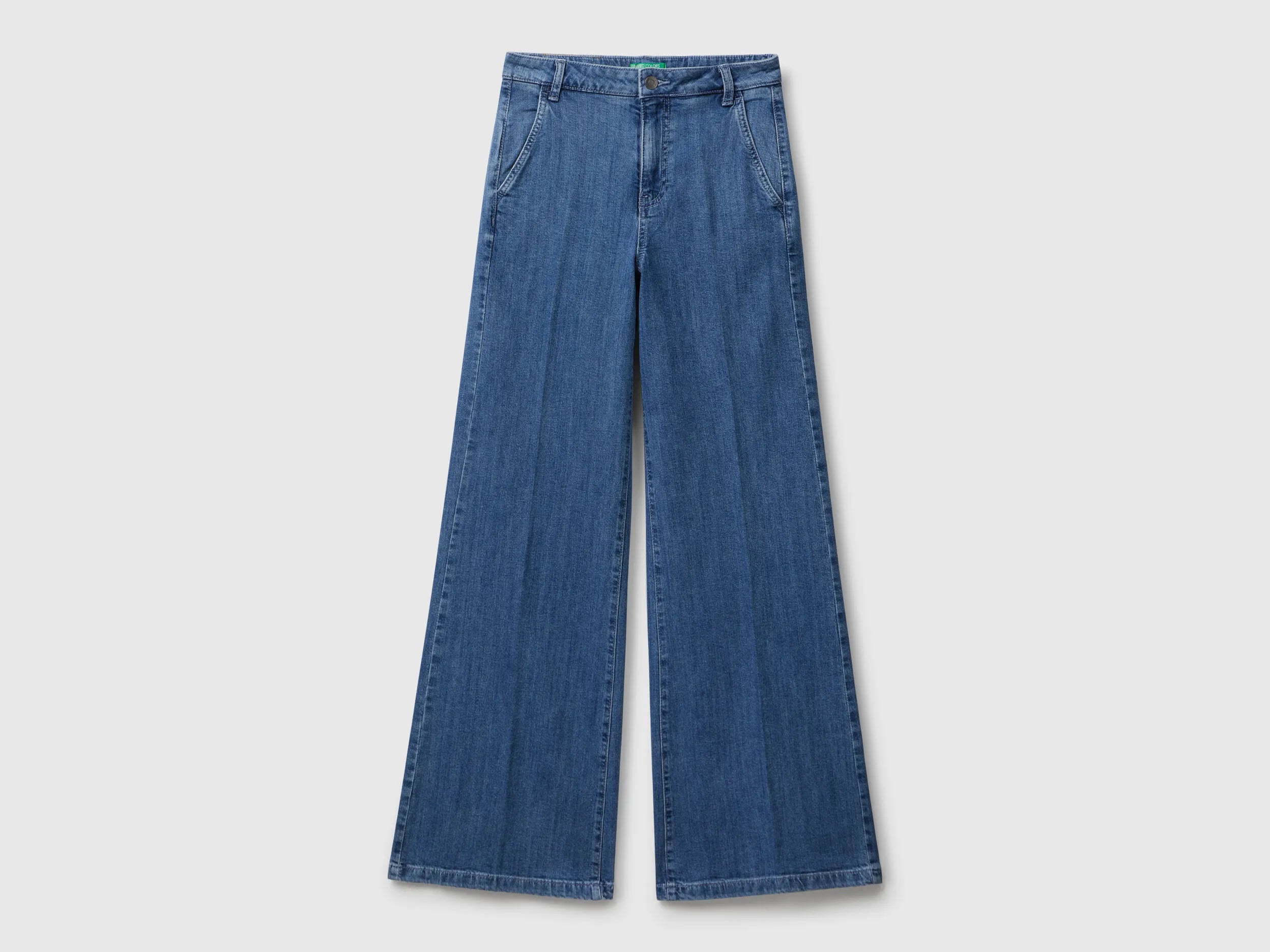 Benetton Light Blue Women Wide Fit Jeans SKU: 4TUT574X5_902 Image 04