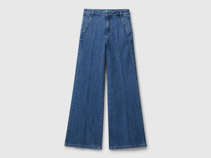 Benetton Light Blue Women Wide Fit Jeans SKU: 4TUT574X5_902 Image 04