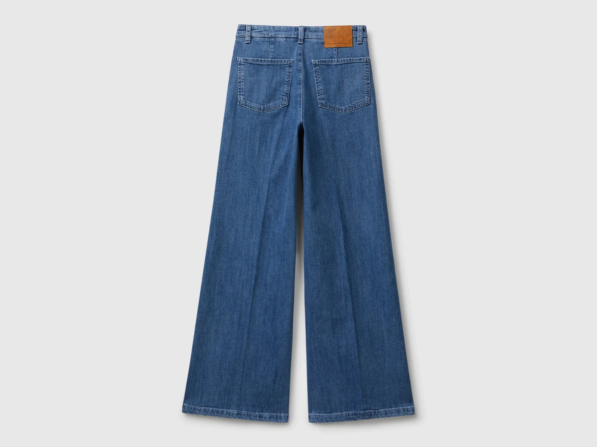 Benetton Light Blue Women Wide Fit Jeans SKU: 4TUT574X5_902 Image 05