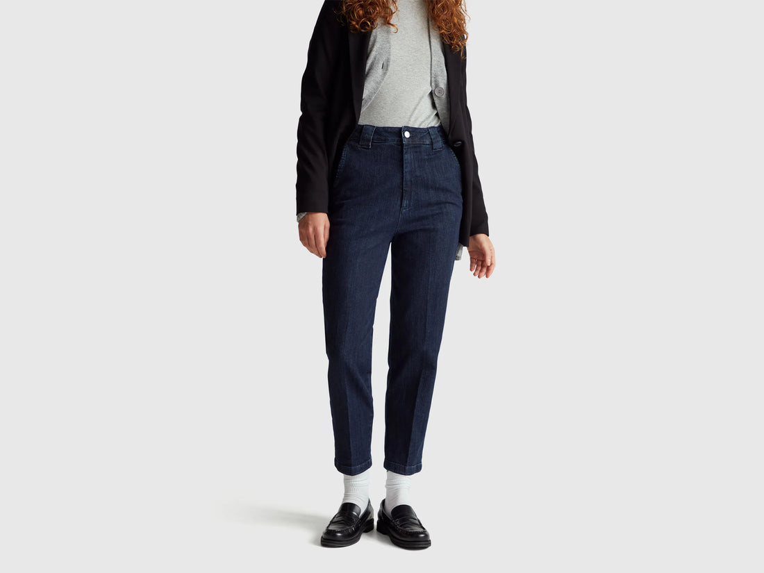 Benetton Blue Women Chino Jeans SKU: 4TUTDF09X_905 Image 02