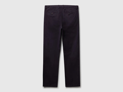 Benetton Dark Blue Men Straight Fit Chinos SKU: 4TZYUF05H_3C1 Image 06