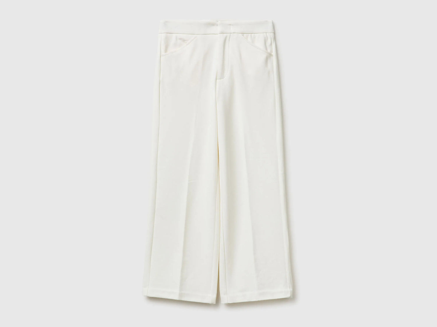 Benetton Creamy White Girls Elegant Trousers SKU: 4U7FCF05Q_074 Image 01
