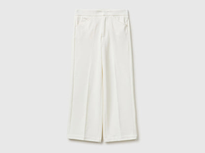 Benetton Creamy White Girls Elegant Trousers SKU: 4U7FCF05Q_074 Image 01