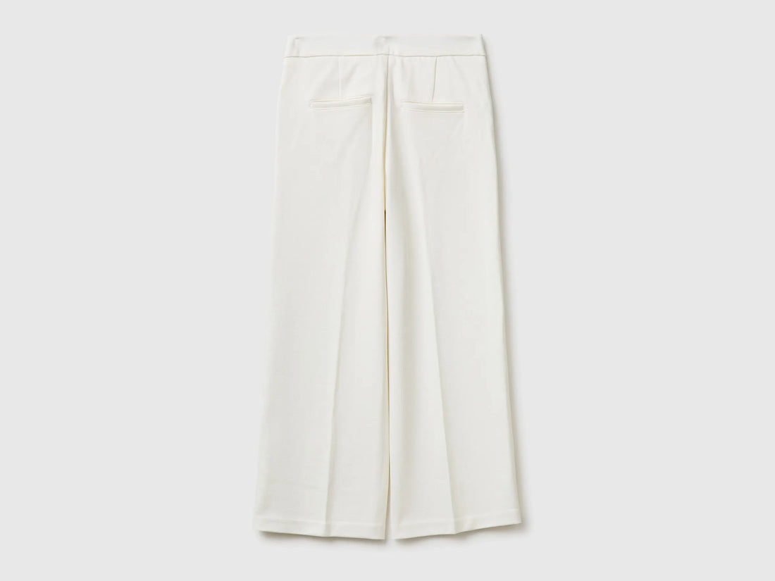 Benetton Creamy White Girls Elegant Trousers SKU: 4U7FCF05Q_074 Image 02