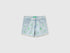 Benetton Blue Girls Denim Shorts with Little Flowers SKU: 4UTPC9055_903 Image 01
