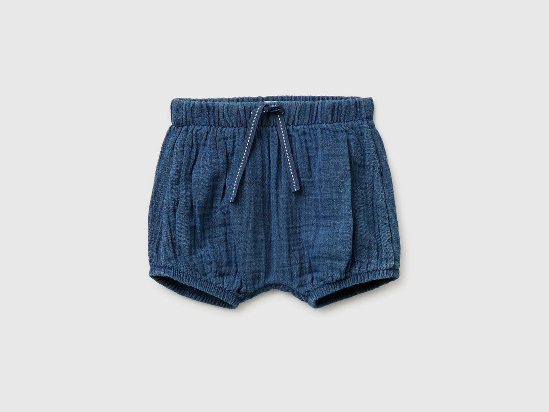 Benetton Blue Baby Light Gauze Shorts SKU: 4V7JAF01Y_901 Image 01