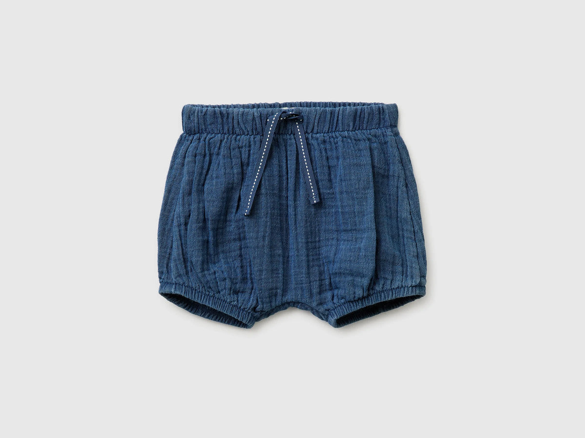 Benetton Blue Baby Light Gauze Shorts SKU: 4V7JAF01Y_901 Image 01