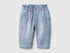 Benetton Light Blue Unisex High-Waisted Chambray Trousers SKU: 4VBYAF021_901 Image 01