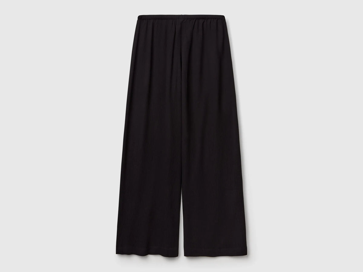 Benetton Black Women Wide Trousers with Elastic SKU: 4VW95F00C_100 Image 03