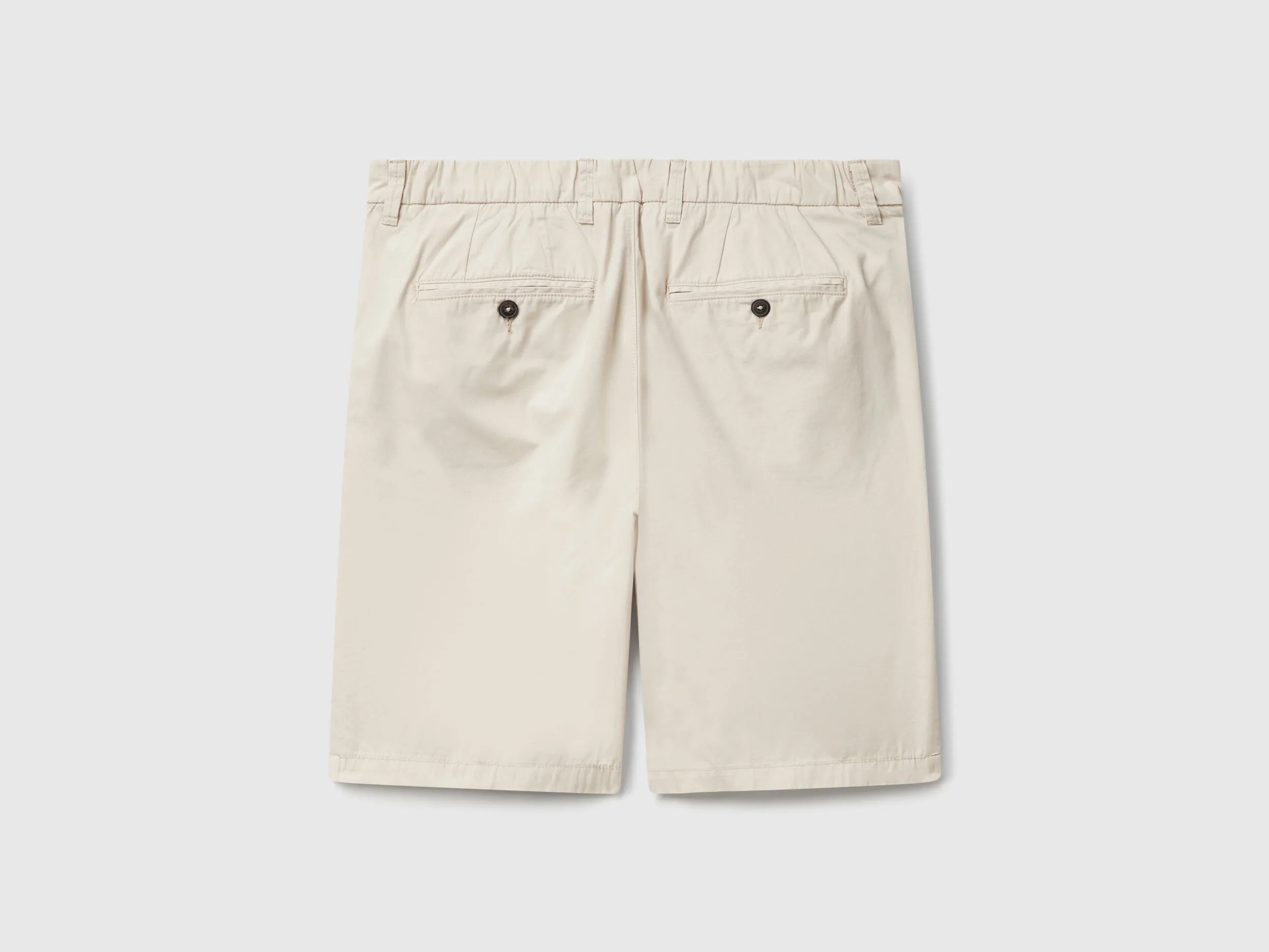 Benetton Beige Men Lightweight Cotton Chino Bermuda Shorts SKU: 4W3LU9014_152 Image 02