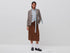 Benetton Brown Women Suede-Effect Midi Skirt SKU: 4WUHD0062_901 Image 01