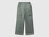Benetton Military Green Girls Parachute Trousers in Stretch Cotton SKU: 4XZXCF04S_075 Image 01