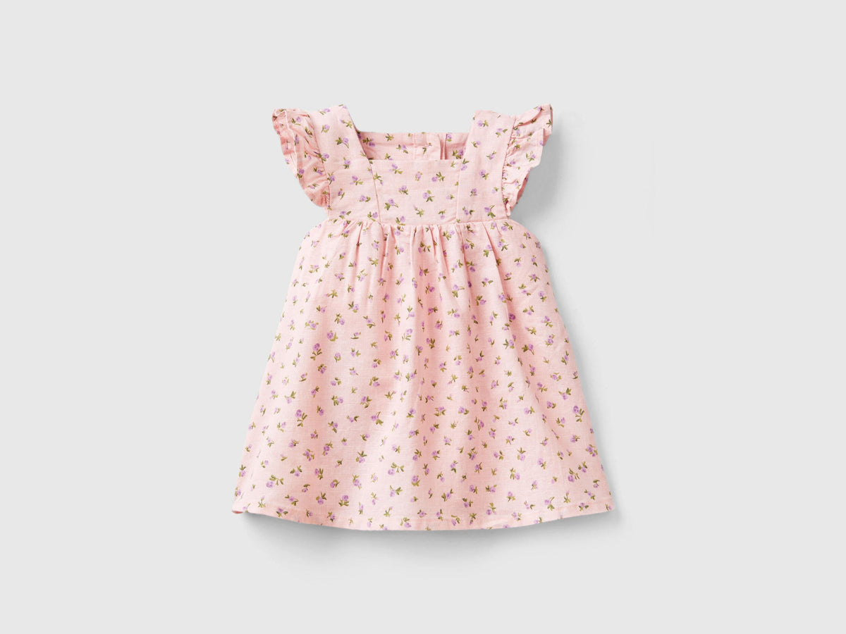 Flower Dress In Linen Blend_4YP7AV00G_64T_01
