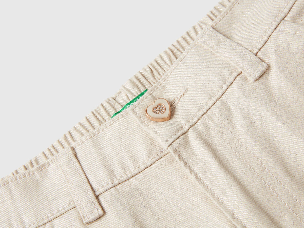 Benetton_Beige_Wide Trousers in Pure Cotton_4YPNCF052_901_03