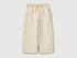 Benetton Creamy White Boys Loose-Fit Trousers with Drawstring SKU: 4ZJNGF02T_901 Image 01
