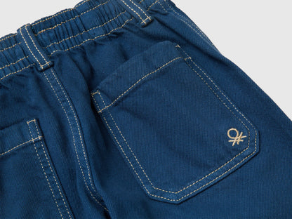 Benetton Dark Blue Boys Loose-Fit Trousers with Drawstring SKU: 4ZJNGF02T_97T Image 03
