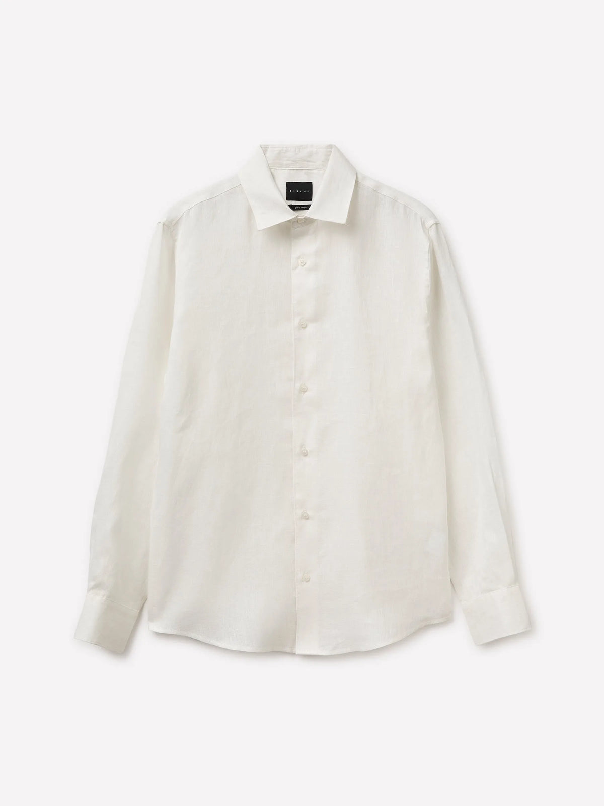 Sisley Creamy white Men Pure Linen Shirt SKU: 51G1SQ05I_074 Image 01