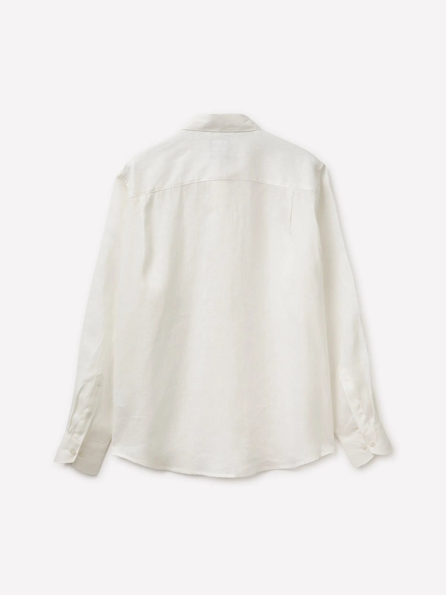 Sisley Creamy white Men Pure Linen Shirt SKU: 51G1SQ05I_074 Image 02