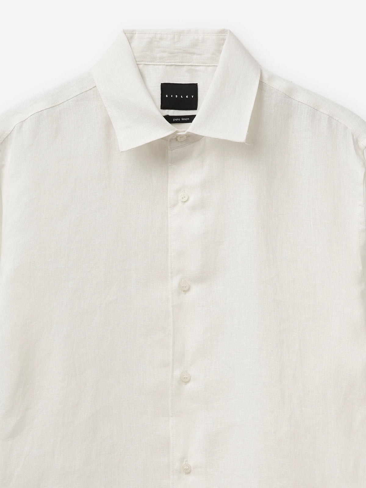 Sisley Creamy white Men Pure Linen Shirt SKU: 51G1SQ05I_074 Image 03