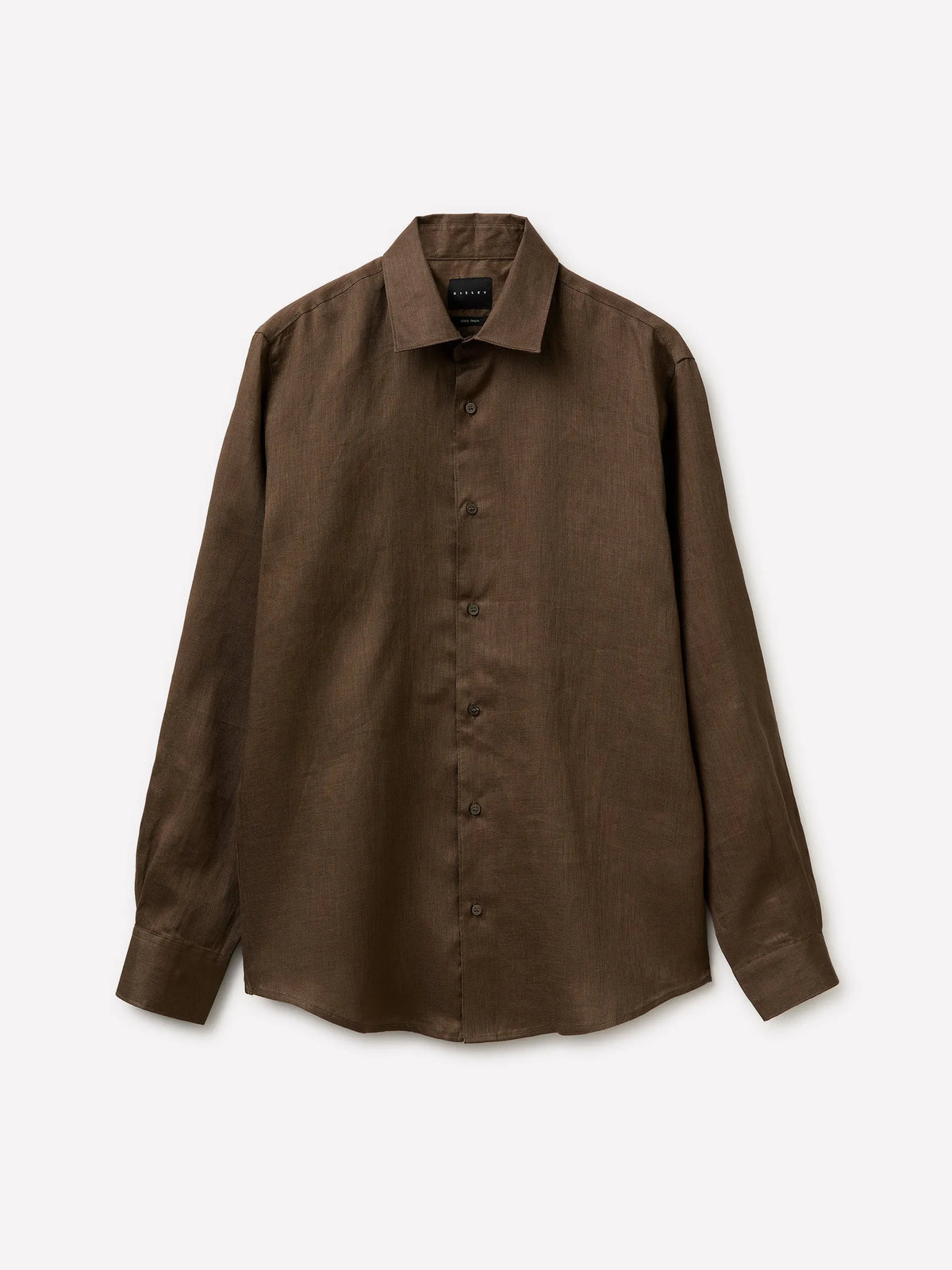 Sisley Dark brown Men Pure Linen Shirt SKU: 51G1SQ05I_118 Image 01