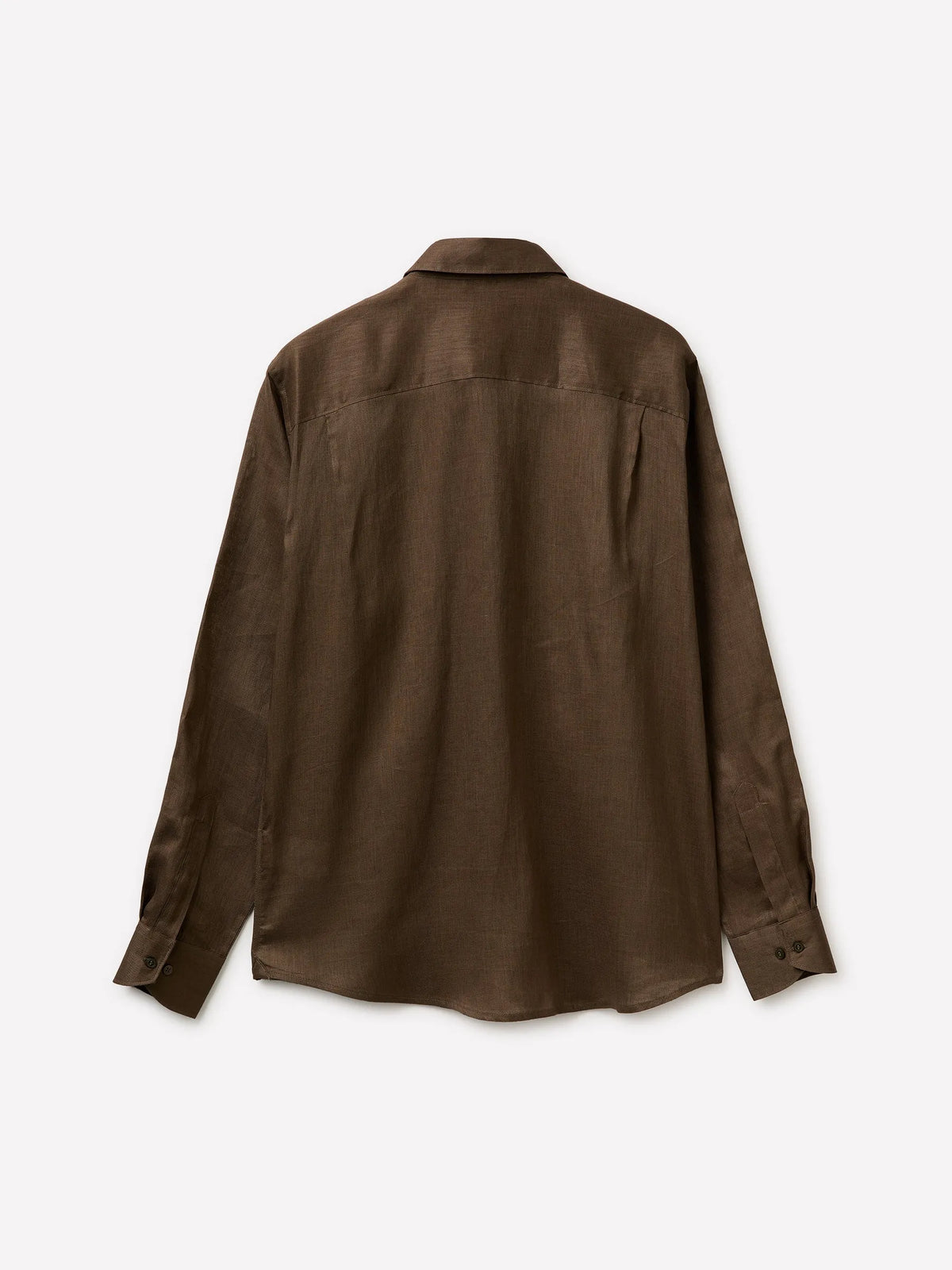 Sisley Dark brown Men Pure Linen Shirt SKU: 51G1SQ05I_118 Image 02