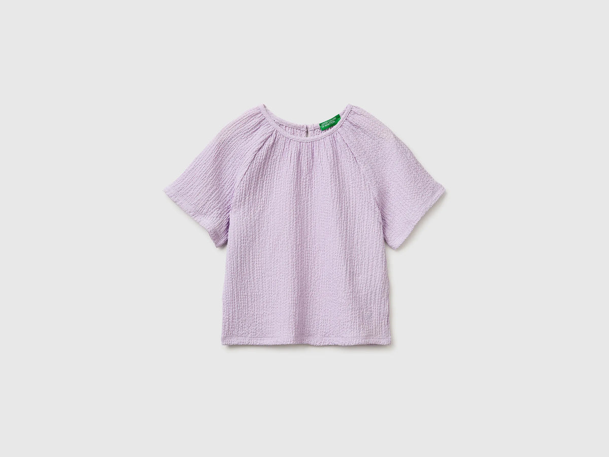Benetton Pink Girls Textured Blouse SKU: 51PTCQ04R_3G1 Image 01